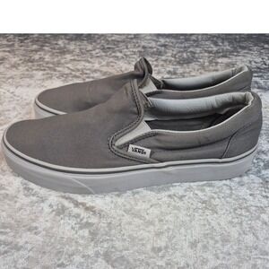 Vans Classic‎ Slip On Gray Canvas Skate Shoes Mens Size 8 Women's 9.5